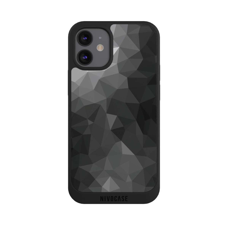 iPhone 12 mini NIVOpure Polygonales Mosaik Schwarz/Weiß