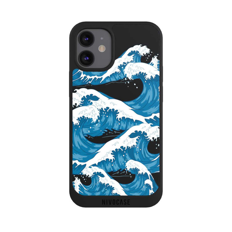 iPhone 12 mini NIVOpure Vagues de mer noires Kanagawa