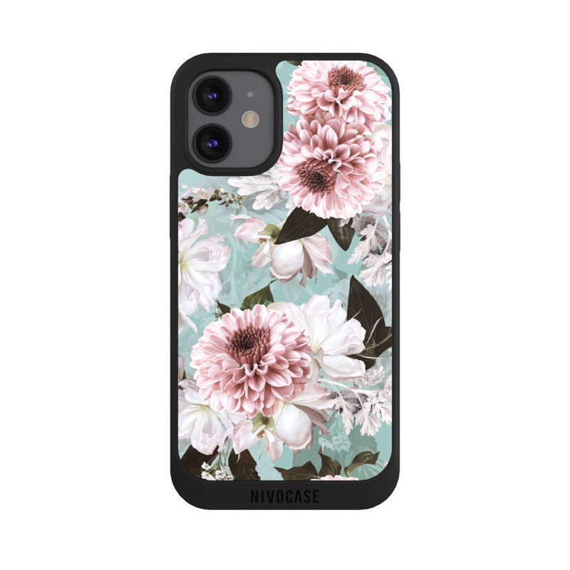 iPhone 12 mini NIVOpure Fond des Fleurs Bleus Baroques