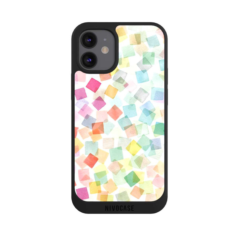 iPhone 12 mini NIVOpure Konfetti geometrische Plaids Regenbogen