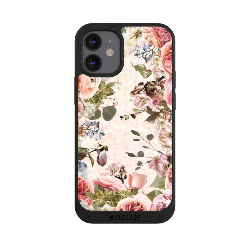 iPhone 12 mini NIVOpure Cadre floral pivoines pastel