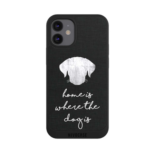 Apple iPhone 12 mini NIVOpure Home Is Where The Dog Is - Weiß auf Schwarz