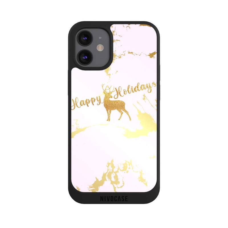 iPhone 12 mini NIVOpure Happy Holidays Reindeer Gold