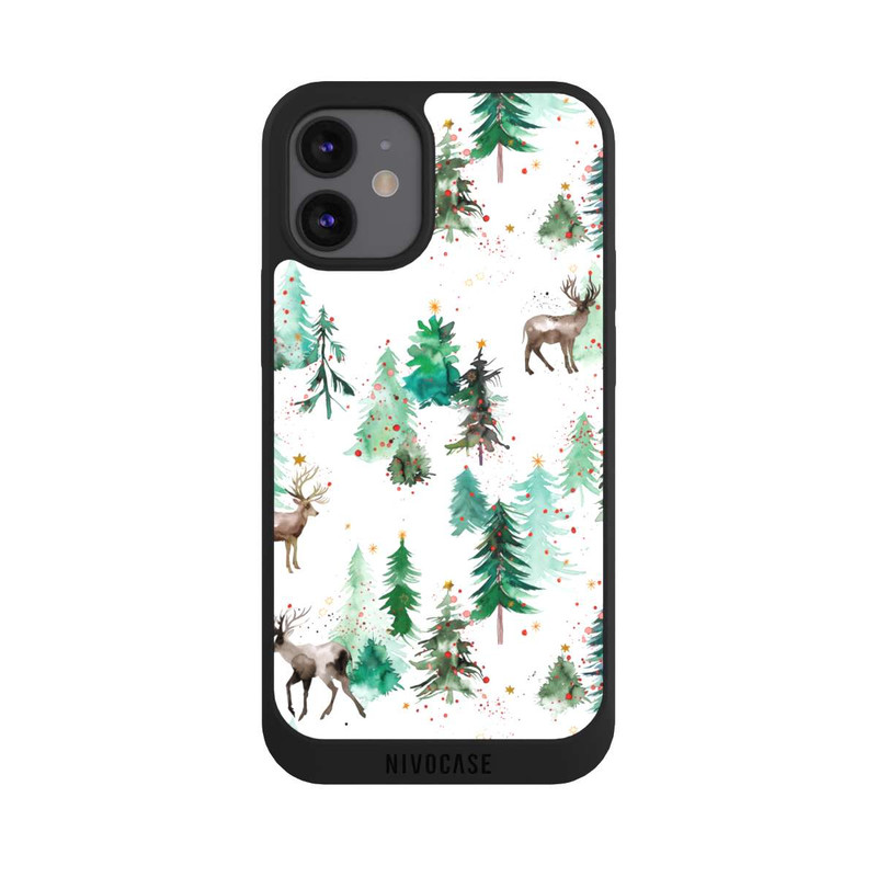 iPhone 12 mini NIVOpure Cerfs et arbres de Noël d'hiver