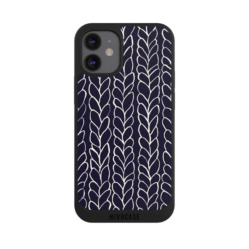 iPhone 12 mini NIVOpure gezeichnete Wollzöpfe Marine