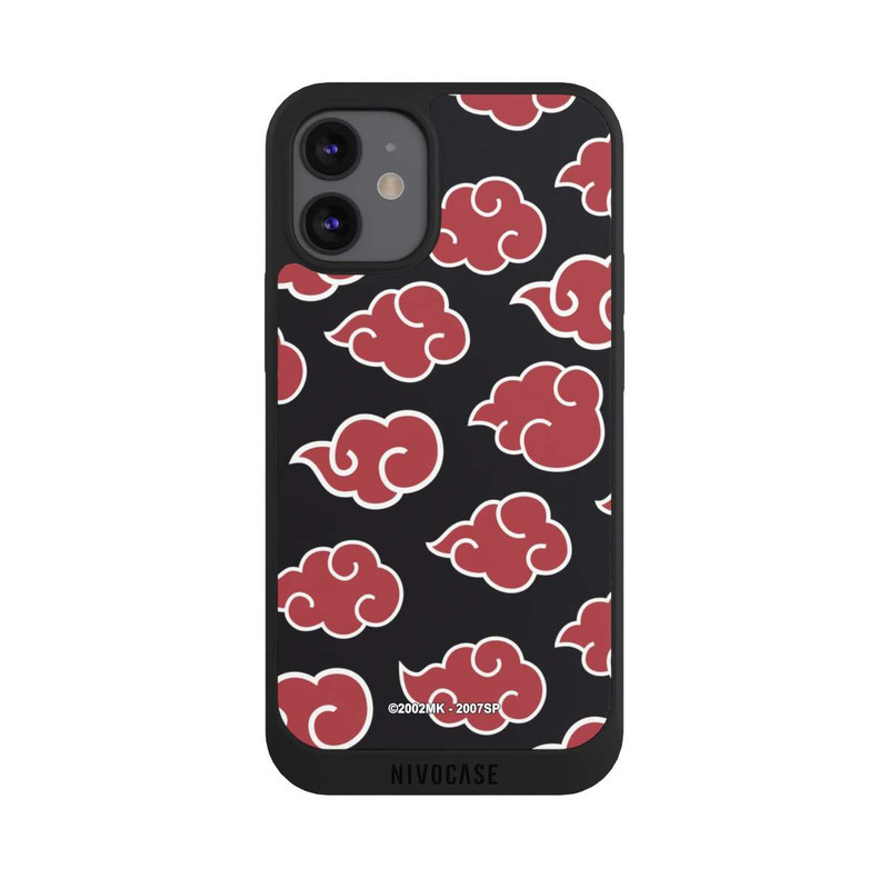 iPhone 12 mini NIVOpure Akatsuki Pattern Black Big