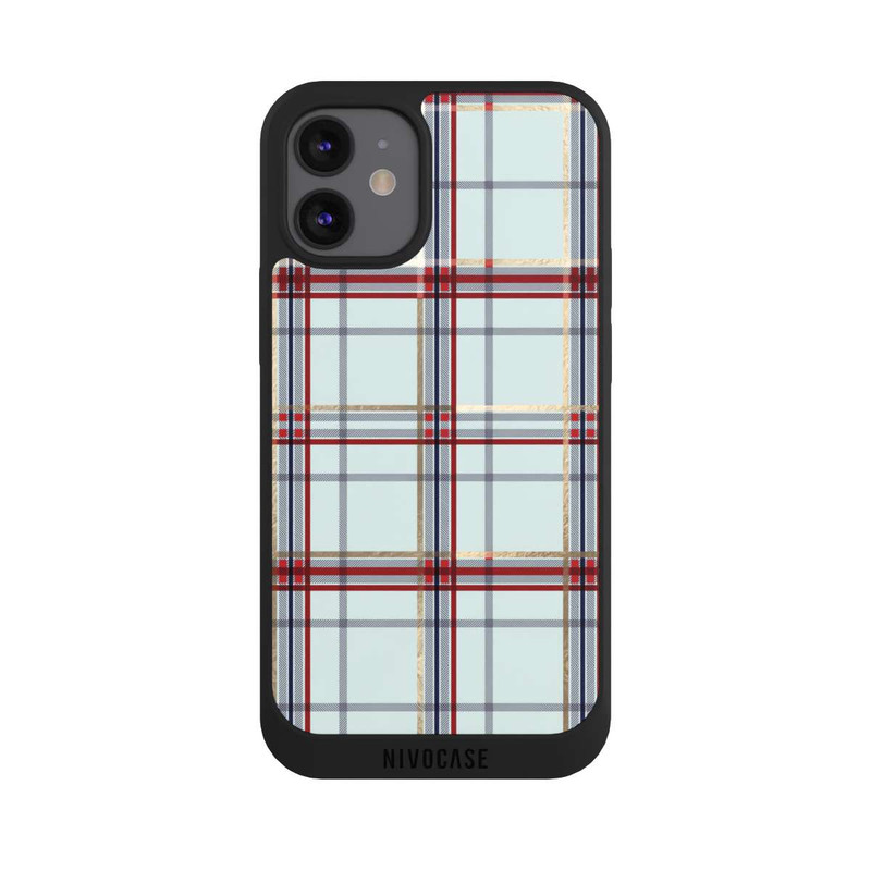 iPhone 12 mini NIVOpure Tartan Blau