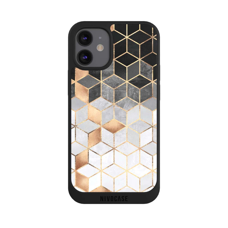 iPhone 12 mini NIVOpure Würfel dunkel und gold