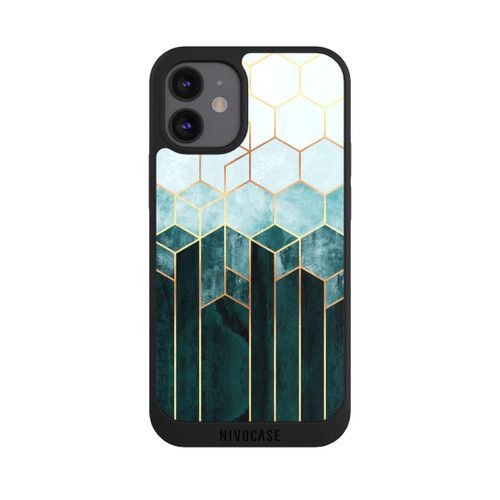 Apple iPhone 12 mini NIVOpure Teal Hexagons