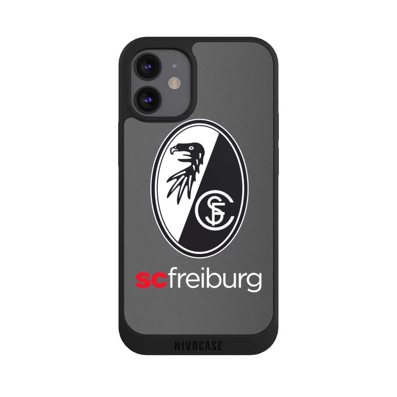 iPhone 12 mini NIVOpure Carbon Hell Hintergrund mit dem Schriftzug SC Freiburg