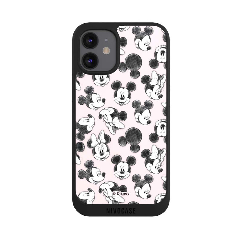 iPhone 12 mini NIVOpure Minnie & Mickey Many Faces Pink