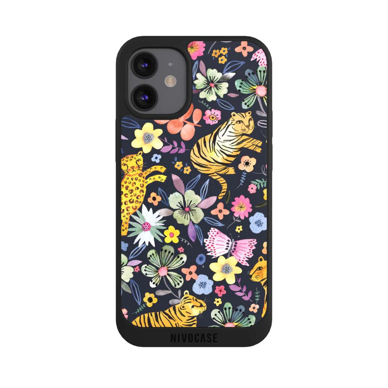 iPhone 12 mini NIVOpure Spring Tigers Flowers Black
