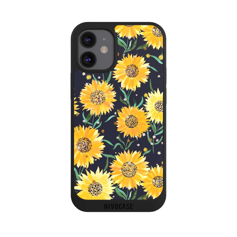 iPhone 12 mini NIVOpure Sonnenblumen schwarz