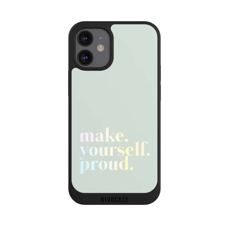 iPhone 12 mini NIVOpure Make Yourself Proud Zitat-Minze und Farbverlauf