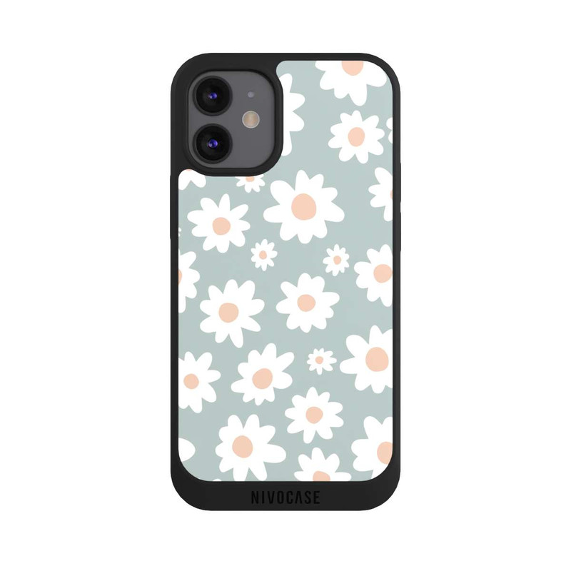 iPhone 12 mini NIVOpure Gänseblümchen Muster grün