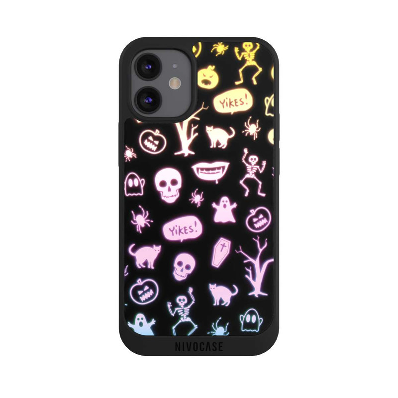iPhone 12 mini NIVOpure Autocollants néon pour Halloween Fond noir