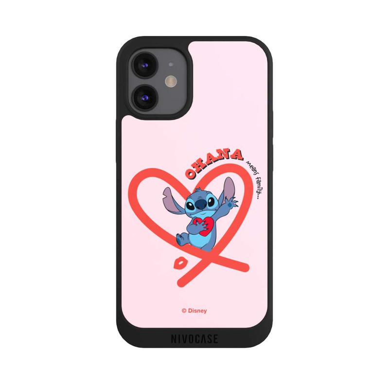 iPhone 12 mini NIVOpure Stitch Ohana Cœur rose