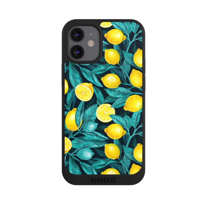 iPhone 12 mini NIVOpure Citrons et feuilles sombres