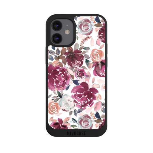 Apple iPhone 12 mini NIVOpure Herbstpfingstrosen und Rosen in Rosa
