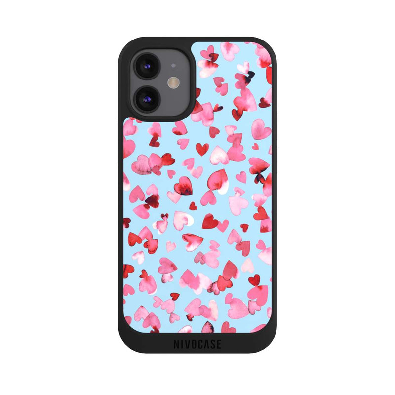 iPhone 12 mini NIVOpure Valentinstagsherzen in rosa blau