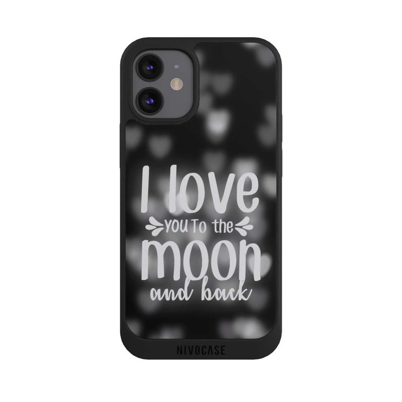 iPhone 12 mini NIVOpure I Love You to The Moon And Back Black Hearts