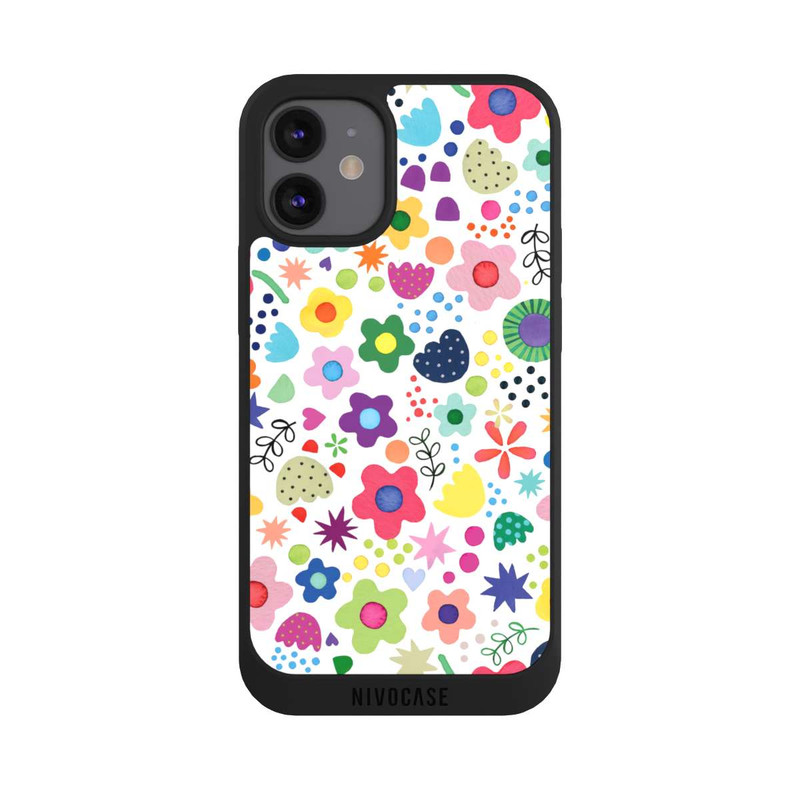 iPhone 12 mini NIVOpure Psychedelische Blumen bunt