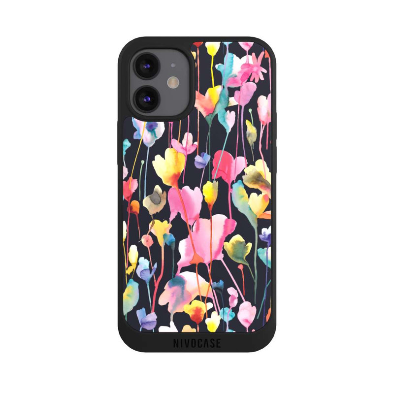iPhone 12 mini NIVOpure Wildblumen schwarz
