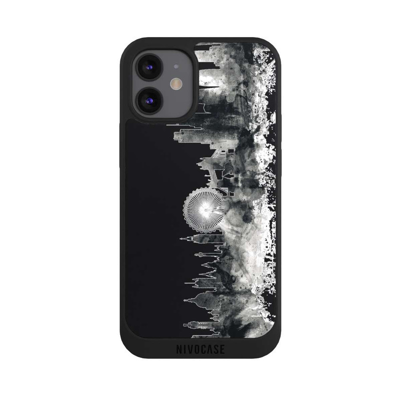 iPhone 12 mini NIVOpure London Ligne d'horizon BW Noir