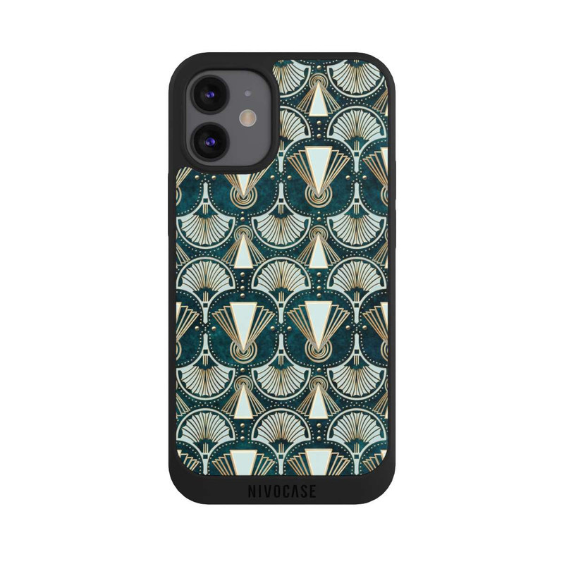 iPhone 12 mini NIVOpure Art Deco Green Pattern