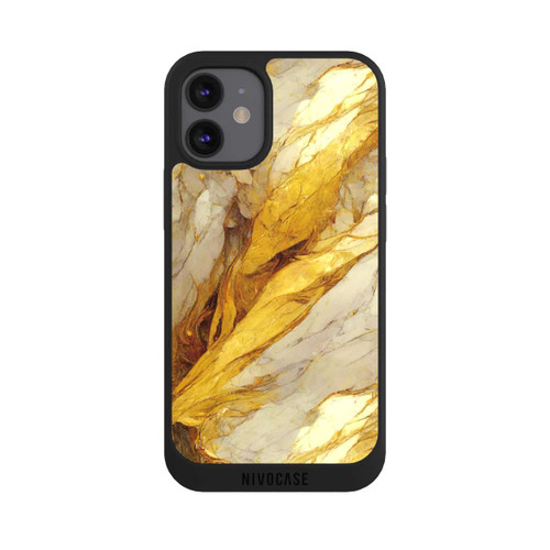 Apple iPhone 12 mini NIVOpure Weiße Marmor-Golddruckschichten