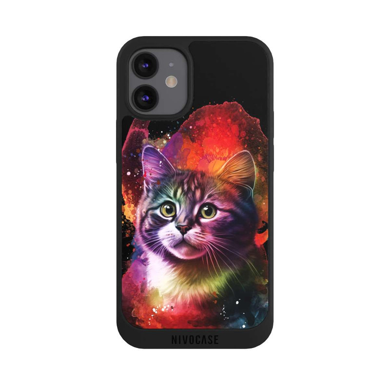 iPhone 12 mini NIVOpure Happy Kitty Schwarz
