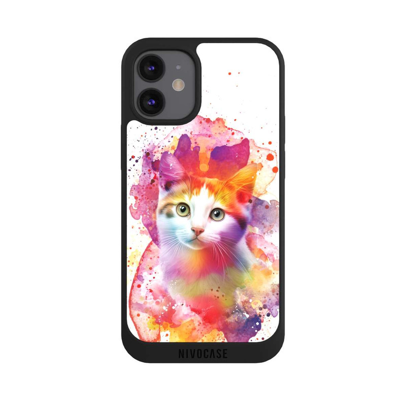 iPhone 12 mini NIVOpure Happy Kitty Blanc