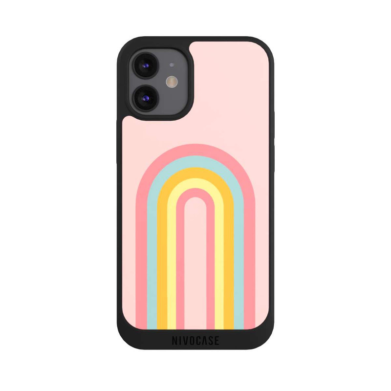 iPhone 12 mini NIVOpure Rosa Pastell Regenbogen lang