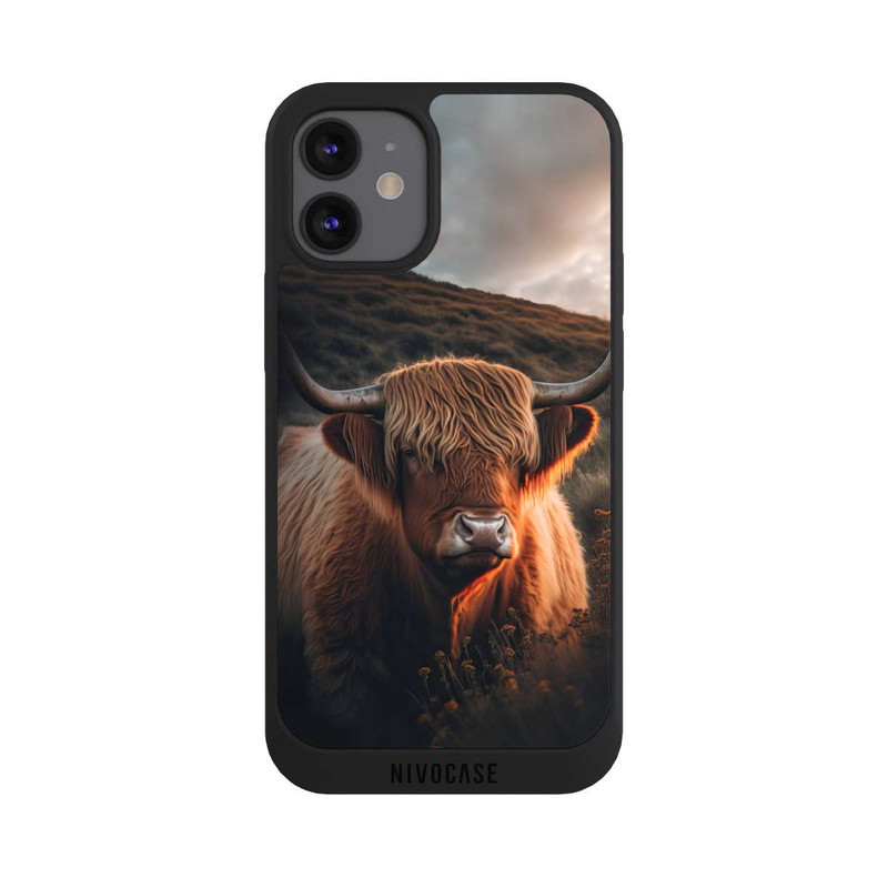 iPhone 12 mini NIVOpure Highland Cow With Big Horns with AI