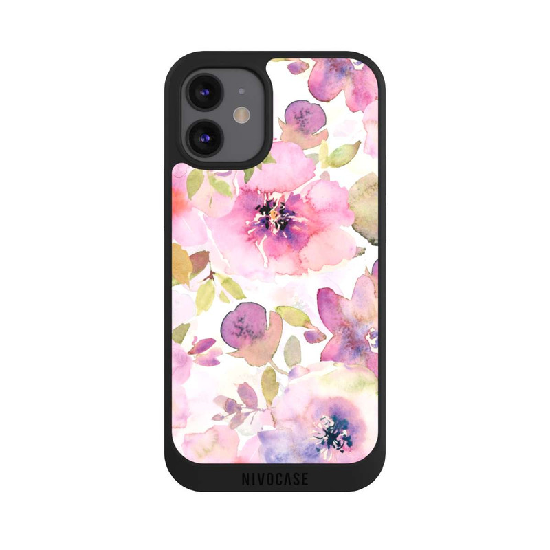 iPhone 12 mini NIVOpure Pink Flowers Wallpaper