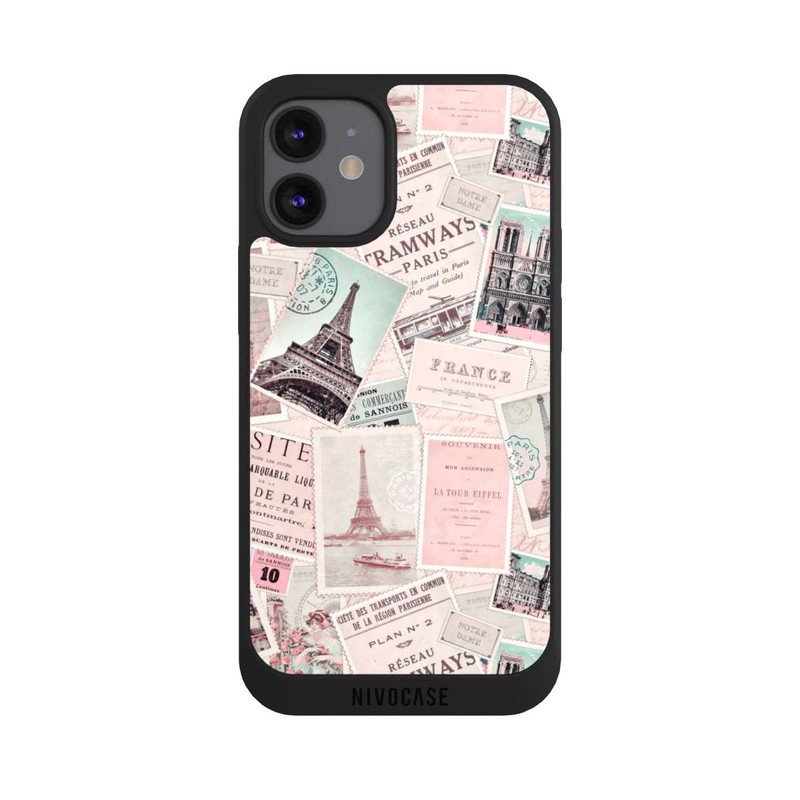 iPhone 12 mini NIVOpure Vintage Paris Postcards Pattern