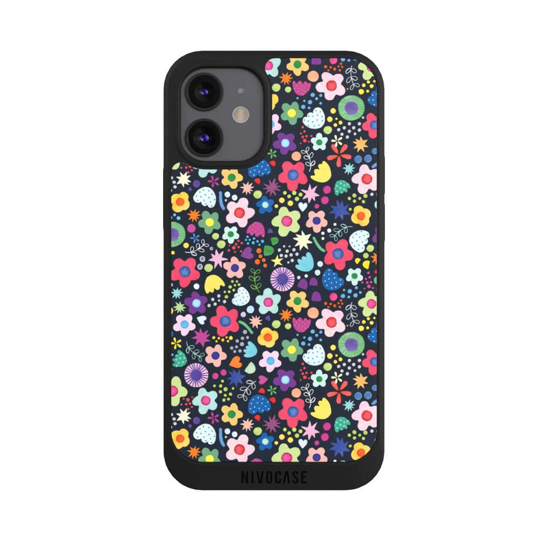 iPhone 12 mini NIVOpure Psychedelic Flowers Multi Black
