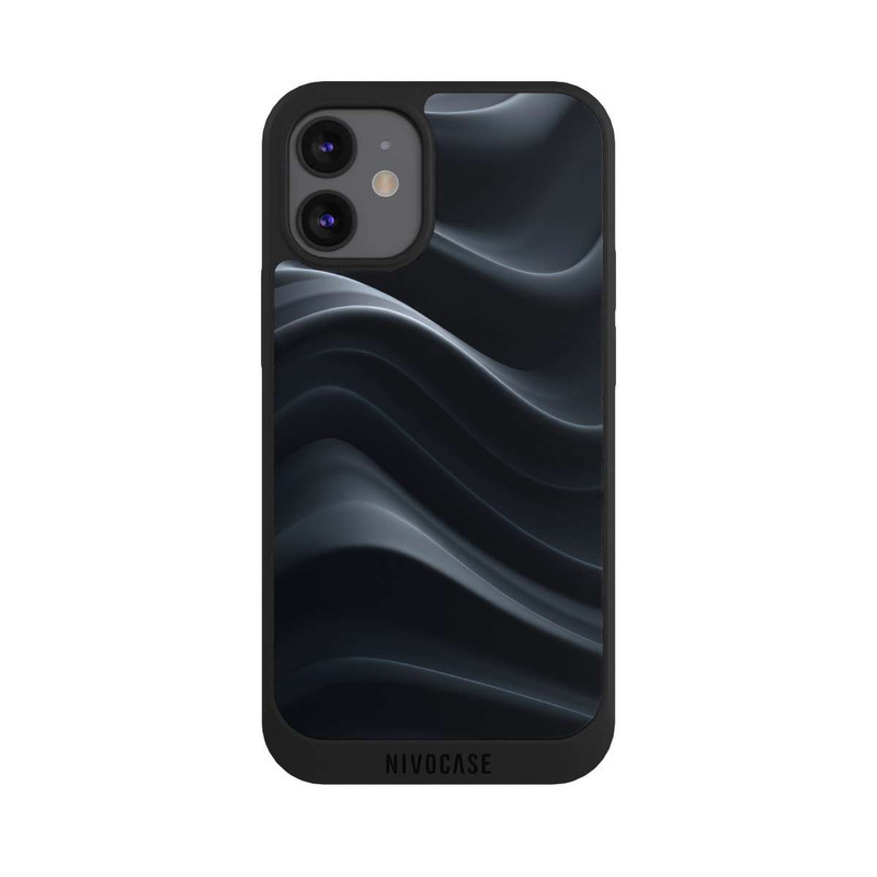 iPhone 12 mini NIVOpure Black Waves Texture