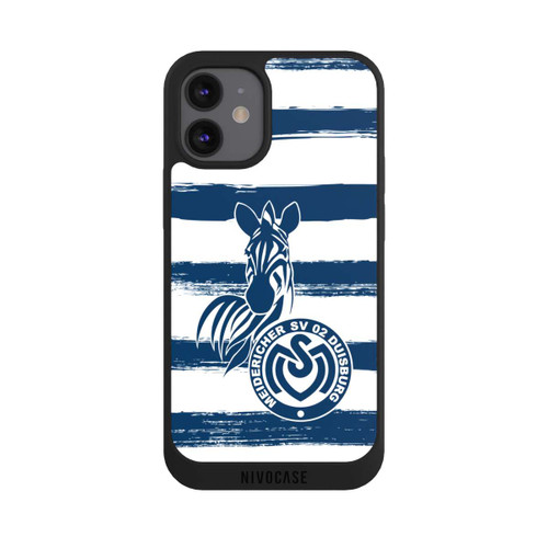 Apple iPhone 12 mini NIVOpure MSV Duisburg Blau Weiß Gestreift