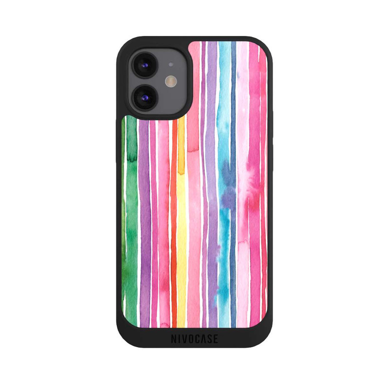 iPhone 12 mini NIVOpure Camouflage Rayures arc-en-ciel