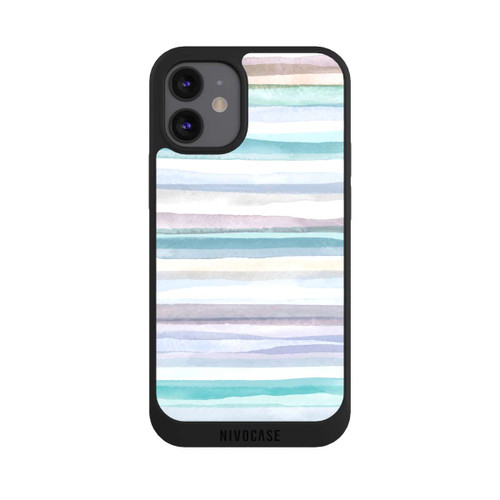 Apple iPhone 12 mini NIVOpure Pastellfarbene Streifen Blau