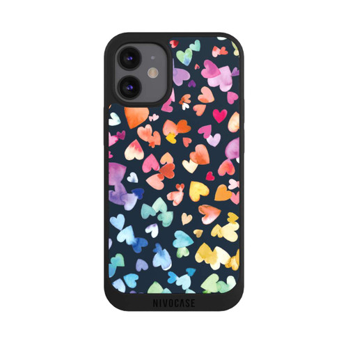 Apple iPhone 12 mini NIVOpure Valentinstag Herzen Schwarz