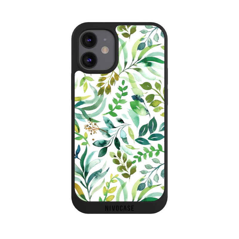 iPhone 12 mini NIVOpure Aquarell Palmenblätter Botanisch Grün