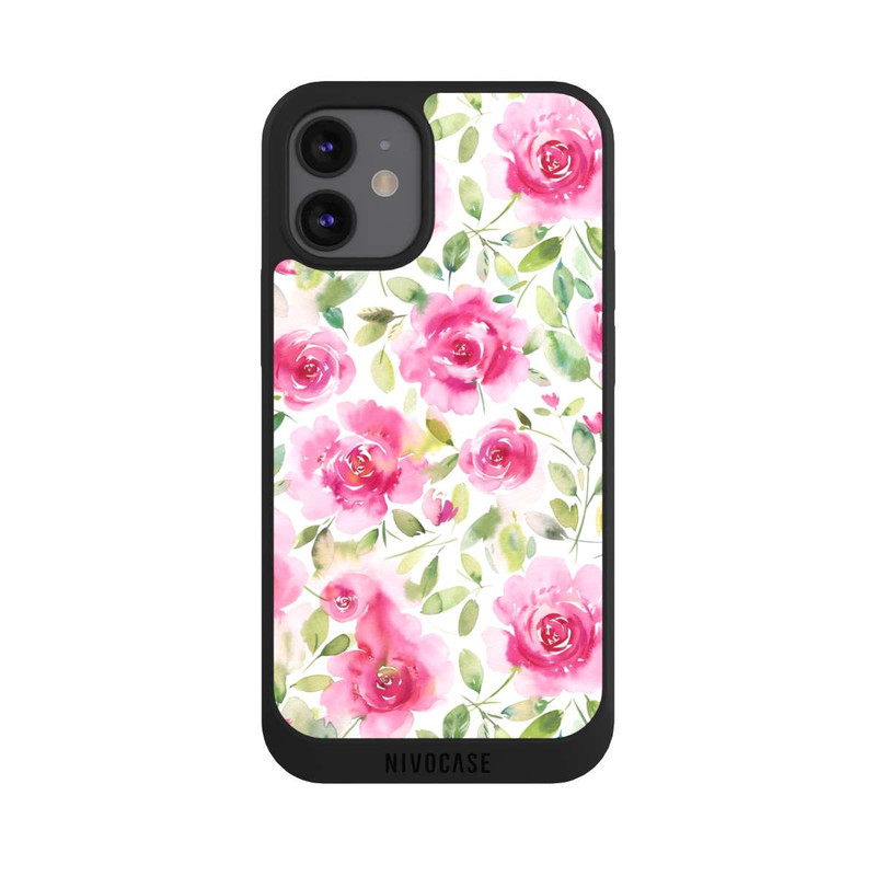 iPhone 12 mini NIVOpure Aquarelle de roses fraîches