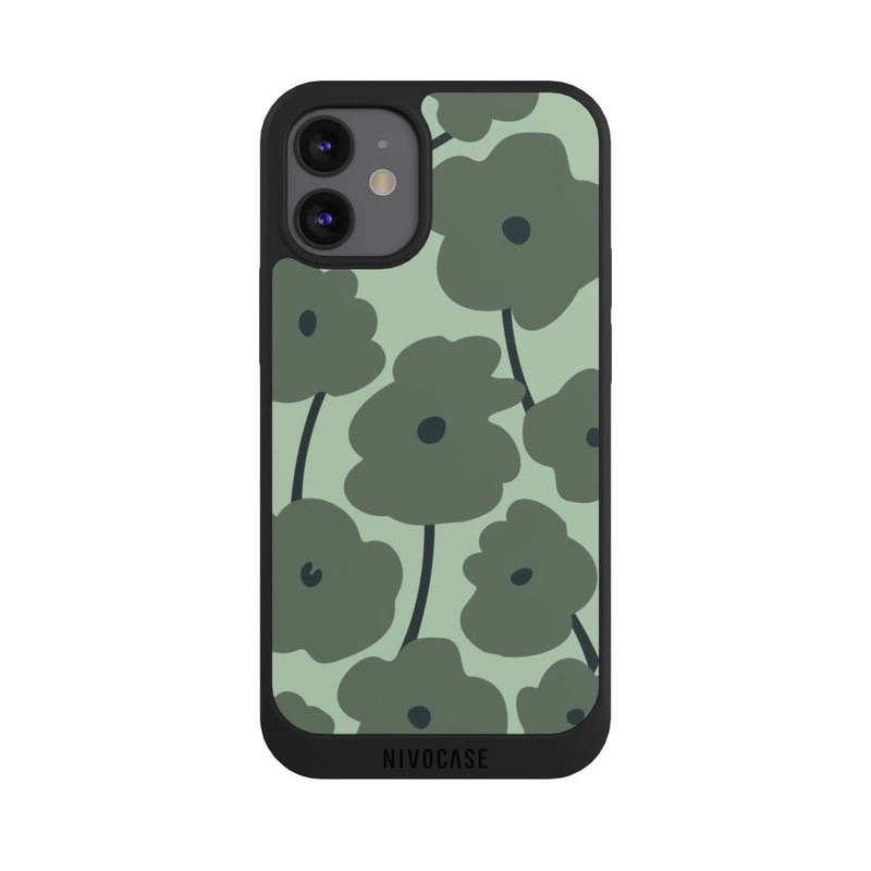 iPhone 12 mini NIVOpure Fleurs Minimalistes Vertes