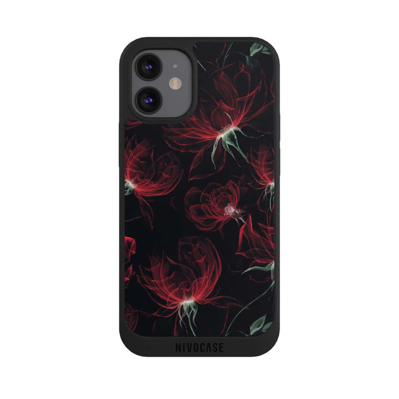 iPhone 12 mini NIVOpure Fleurs rouges Fond d'écran