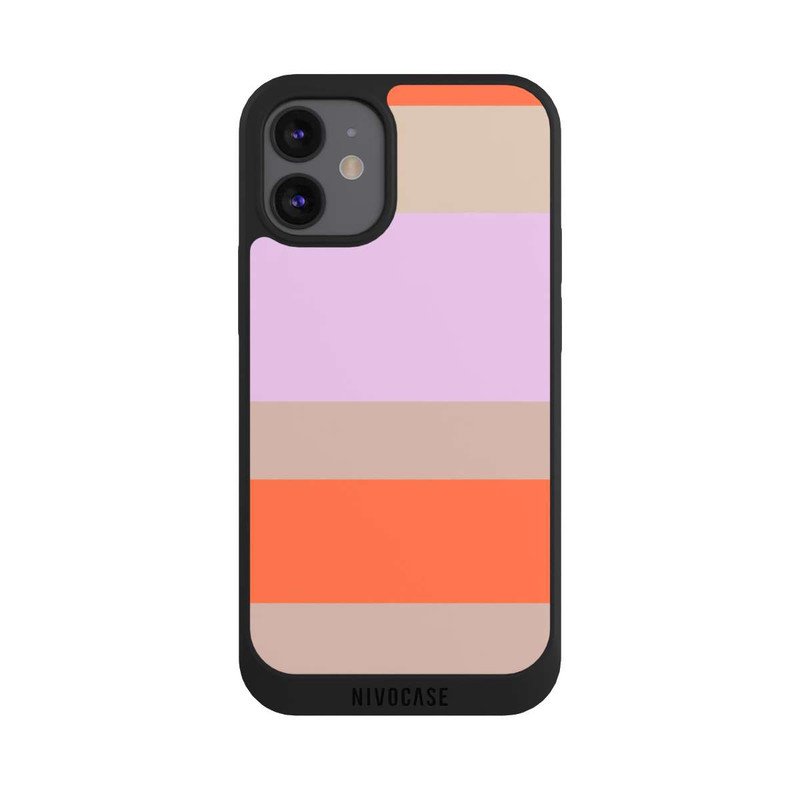 iPhone 12 mini NIVOpure Moca Lila Orange Stripes
