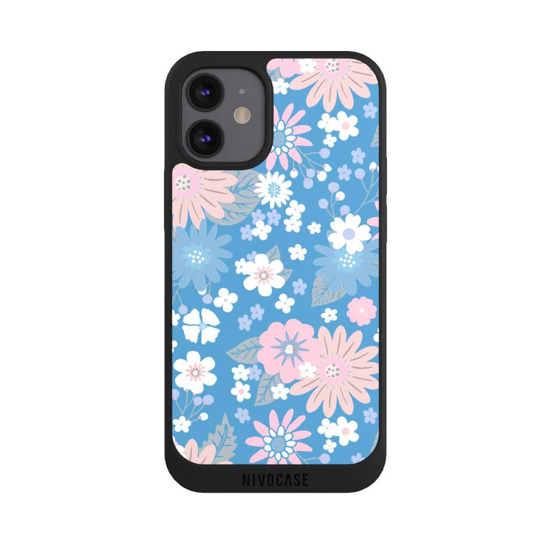 iPhone 12 mini NIVOpure Wildblumen Muster Blau