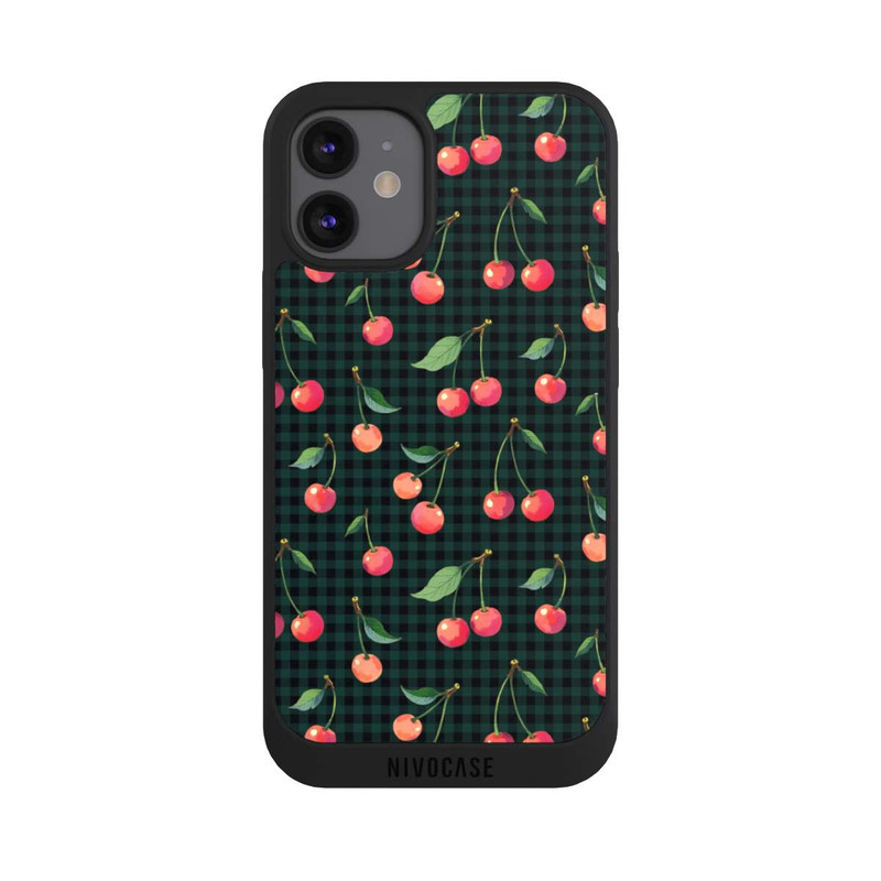 iPhone 12 mini NIVOpure Cherries and Green Gingham