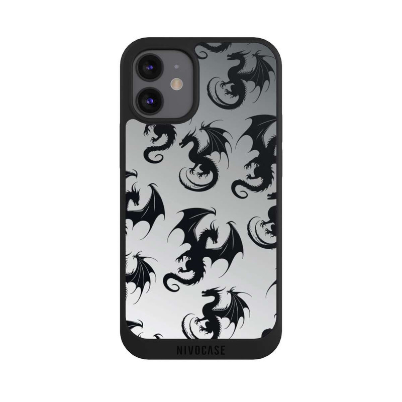 iPhone 12 mini NIVOpure Drachen Muster Grau